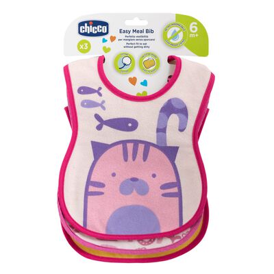 Easy Meal Bib (6m+) (Assorted-Pink) (3 Pcs)